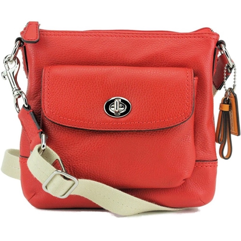 Coach Park Leather Swingpack Vermillion Red Orange Hang Tag Crossbody Travel - Picture 7 of 8